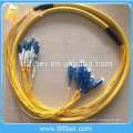 SC / LC 8Core Fibra Óptica Patch Jumper / SM Fibre Patch Cord